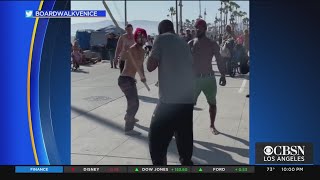 Caught On Video AllOut Brawl On Venice Beach Boardwalk [upl. by Niwrud]