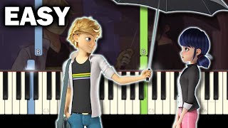 Miraculous Ladybug  In The Rain  EASY Piano tutorial [upl. by Teahan]