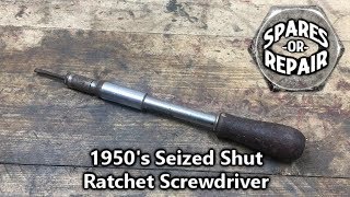 Rusty Seized Ratchet Screwdriver Restoration  ER Varney A956  Yankee style [upl. by Alfeus]