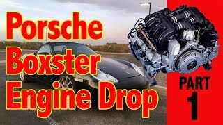 How to drop the motor out of a Porsche Boxster 986 Engine Replacement Part 1 [upl. by Aerdnael396]