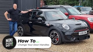 How To Remove Mini Door Handles And Swap Handles From Chrome To Black [upl. by Daffy907]