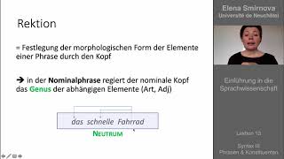 Einführung in die Sprachwissenschaft Thema 13  Syntax Phrasen und Konstituenten [upl. by Adleme]