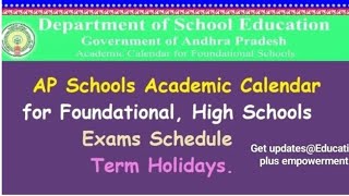 AP Academic Calendar official primary and High school time table exams weightage Holidays details [upl. by Tamanaha]