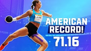 Valarie Allman BREAKS American Discus Record  7116 Technique Analysis [upl. by Seldan]