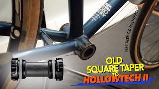 Replacing Square Taper Bottom Bracket To Hollowtech II [upl. by Yadnus]