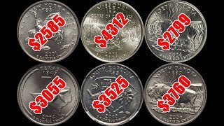 TOP 10 Most Valuable US State Quarters  High Grade Examples Sell for BIG Money [upl. by Anneg]