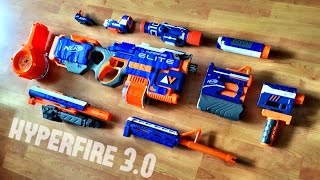 MOD Nerf HYPERFIRE 30  Nerf Elite Modulus Attachments [upl. by Anoid]