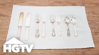 Easy DIY Silver Cleaner  HGTV [upl. by Ynittirb414]