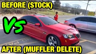 2009 Pontiac G8 GT 60L BEFORE amp AFTER DUAL EXHAUST w MUFFLER DELETE [upl. by Atila]