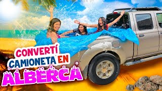 CONSTRUÍ MI ALBERCA CASERA🏖 PISCINA MOVIL💧🌴 VACACIONES SOBRE RUEDAS  CONNY MERLIN [upl. by Terhune]