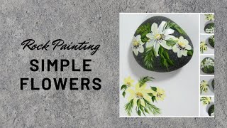 ROCK PAINTING SIMPLE FLOWERS  How to Paint Rocks  Tutorial  Aressa1  2020 [upl. by Anaujnas791]