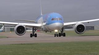 TUI DREAMLINER 787 AWESOME POWER WOW  EXTREME CLOSE TAKE OFF 23LEFT MANCHESTER ATC ENJOY [upl. by Derwood]