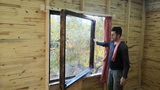 The wooden window of my wooden house I made for my workshop  Ahşap pencere yapımı [upl. by Bullock191]