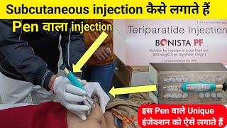 Subcutaneous injection कैसे लगाते हैं Teriparatide Injection PTH Harmone osteoporosis treatment [upl. by Cirdor54]