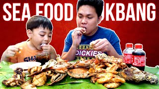 MUKBANG FILIPINO SEAFOOD  Crabs Shrimps Squid Fish Philippines [upl. by Sayce196]