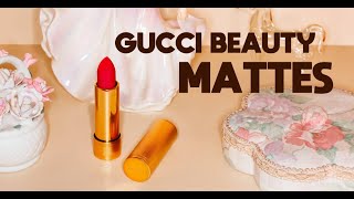 NEW Gucci Beauty Matte Lipsticks Review and 8 Swatches [upl. by Oran]