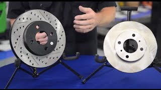 Whats the difference between cross drilled slotted and vented rotors  Andys Auto Sport [upl. by Nosredna952]