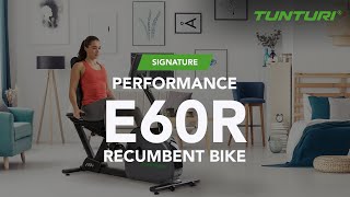 Tunturi Performance E60R Recumbent Bike EN  Tunturi Fitness [upl. by Ray350]