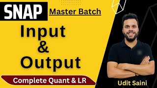 SNAP Master Batch  Input amp Output  Shortcuts amp Tricks  SNAP 2024 [upl. by Eiahpets]