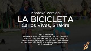 Carlos Vives Shakira  La Bicicleta Karaoke Version [upl. by Pinzler]