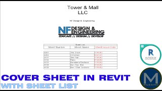 Creating Cover Sheet with Sheet List in Revit [upl. by Delcine]