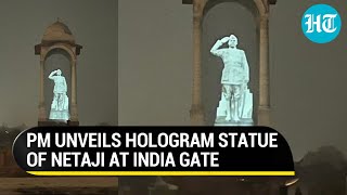 Watch LIVE PM Modi unveils Netajis hologram statue at India Gate [upl. by Shiau]