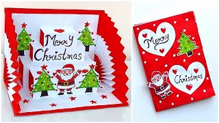 DIY Christmas pop up card idea 2023  Christmas greeting card making  3D Christmas pop up card [upl. by Melisandra]