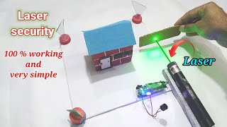 How to make laser home security alarm  Top electronic project  Science project [upl. by Kenny]