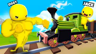 Oggy Try To Stop The Train In Wobbly Life [upl. by Namas870]