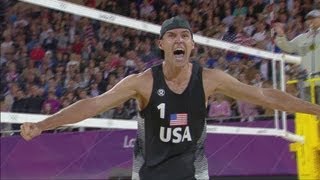 Mens Beach Volleyball Round of 16  RUS v USA  London 2012 Olympics [upl. by Keriann990]