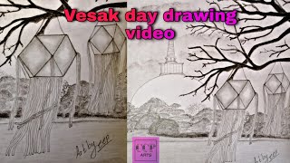 Vesak day pencil art video  CCP ARTSpencil drawing [upl. by Lednem187]