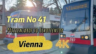 Tram 41 Vienna Pötzlensdrof to Schottentor vienna trams [upl. by Arak171]