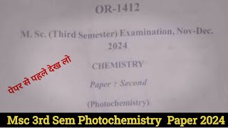 MSc 3rd sem photo chemistry paper 2024 msc 3rd sem chemistry Notes in hindi [upl. by Gnat]