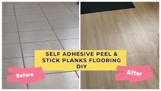 DIY Self Adhesive Peel amp Stick Flooring Vinyl Planks [upl. by Ennoirb]