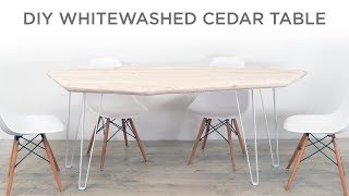 How to Whitewash Cedar and make a Modern Dining Table [upl. by Alacim582]