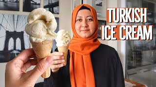 Turkish Ice Cream “Dondurma” With 3 Ingredients  Legendary Stretchy Texture [upl. by Mahgem]