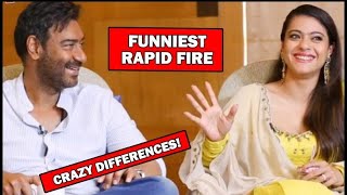 Ajay Devgn And Kajols FUNNIEST RAPID FIRE CRAZY DIFFERENCES REVEALED  SpotboyE [upl. by Lannie486]