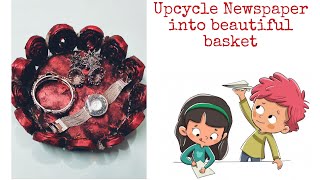 Upcycle Newspaper into a Stunning Basket❤️ [upl. by Ayital494]