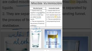 miscible Vs immiscible chemistryshorts [upl. by Barcroft]