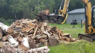 Firewood Processing with a MiniExcavator [upl. by Silvana]