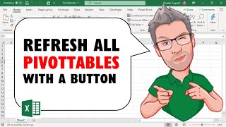 Excel VBA to Refresh All PivotTables With a Button [upl. by Ardnaeed]