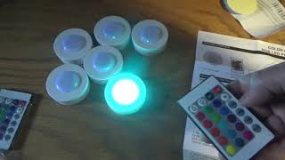 Package Arrived With 6 RGB LED Puck Lights W Remote Controls [upl. by Naicul]