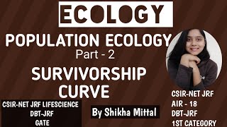 SURVIVORSHIP CURVE  POPULATION ECOLOGY CSIRNET JRF LIFESCIENCE [upl. by Nylemaj]