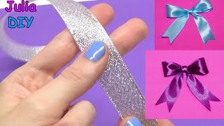 DIY crafts  How to Make Bow  Simple Way to Make ribbon bow  diy decorative bow  Julia DIY [upl. by Assyram]