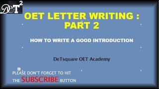 Layout for OET writing PART 2 How to write a good introduction [upl. by Ardnahsal]