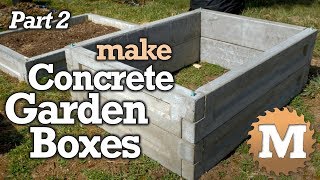 Amazing Concrete Garden Boxes PART 2  DIY Molds to Pour and Cast Cement Planter link together Beds [upl. by Jermyn]