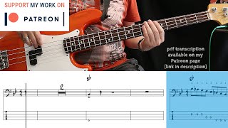 Chuck Berry  Johnny B Goode Bass cover with tabs [upl. by Inoj]