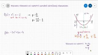 Wyznaczanie równania osi symetrii paraboli [upl. by Gut]