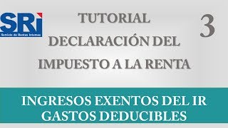 Ingresos Exentos y Gastos Deducibles del Impuesto a la Renta [upl. by Meryl]