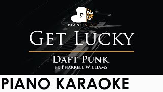 Daft Punk  Get Lucky ft Pharrell Williams  Slowed Down Piano Karaoke Instrumental Cover [upl. by Ecneralc877]